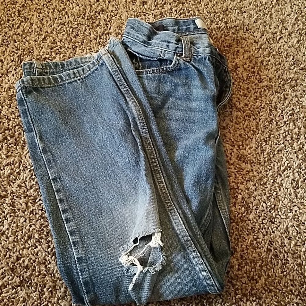 Cherokee Girls Straight Fit Jeans Size 10 Blue Denim Adjustable Waist